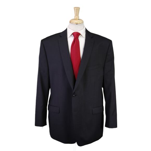 Calvin Klein Men's Solid Charcoal Gray 2-Btn Wool Suit 48R - Picture 1 of 10